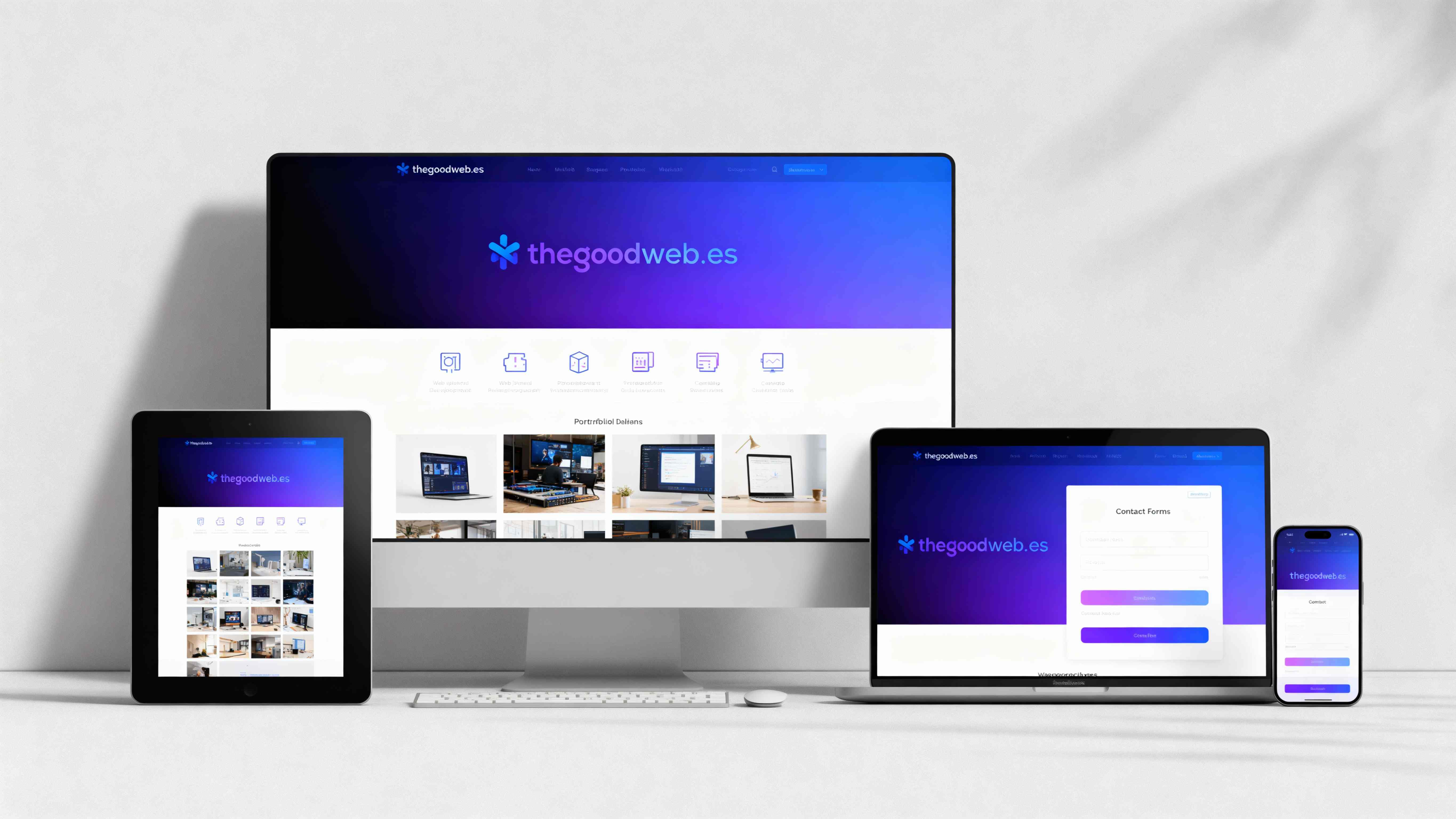 TheGoodWeb.es mostrado en múltiples dispositivos - diseño web responsive